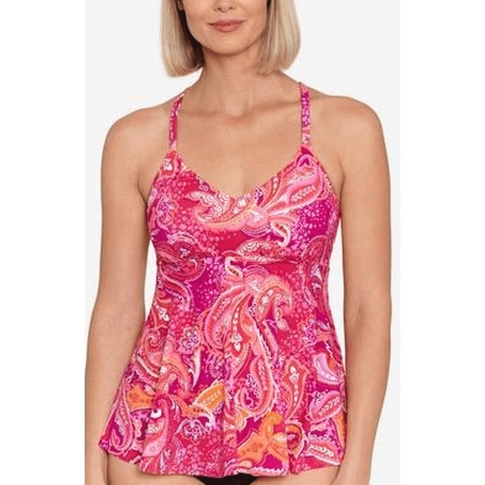 Swim Solutions print tankini swim top